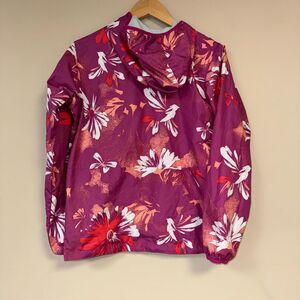 Columbia Windbreaker Jacket Girl Large 14-16  Reversible Pink Floral Mint Summer
